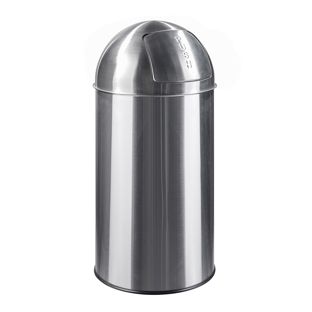 Kosz z klapą, stal nierdzewna matowa srebrna 50 l