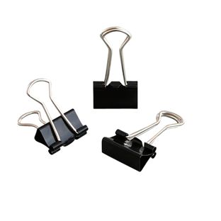 Klipsy do papieru, metalowe, kolor czarny 19 mm