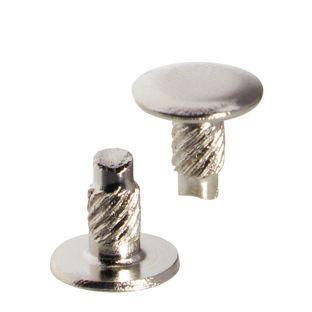 Śruby introligatorskie wciskane, 8 mm, z przedłużeniem 3 mm, niklowane 