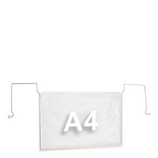 Kieszonki z drutem dla formatu A4, otwarty długi bok 