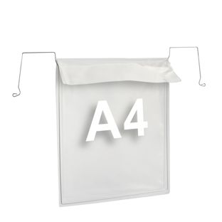 Kieszonki z drutem dla formatu A4, otwarty krótki bok, z klapką null
