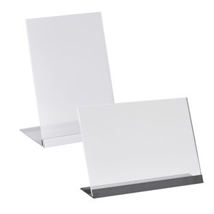 Stojak L z akrylu z aluminiową podstawą 