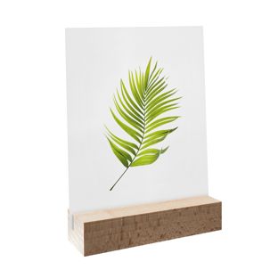 Stojak na menu z drewnianą podstawą prosty otwór do wkładania | Buk | 100 mm | null