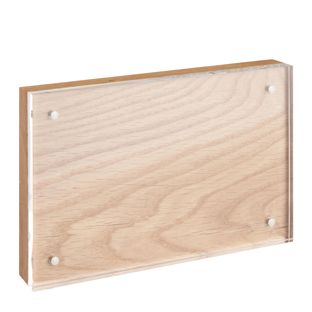 Magnetyczna ramka na zdjęcia akrylowa/dębowa 100 x 150 mm 