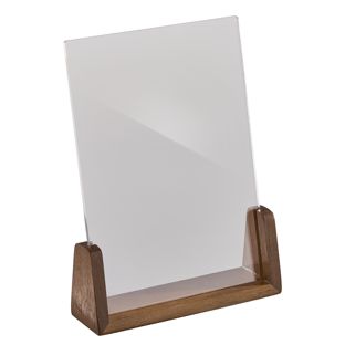 drewniany stojak na menu LignoLine orientacja pionowa | A5 | drewno orzechowe, akryl (PMMA)