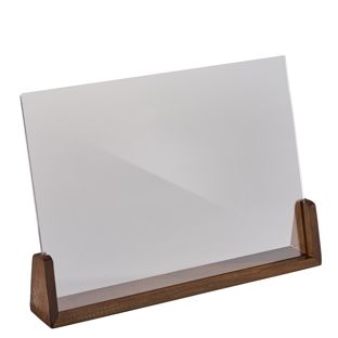 drewniany stojak na menu LignoLine poziomo | A4 | drewno orzechowe, akryl (PMMA)