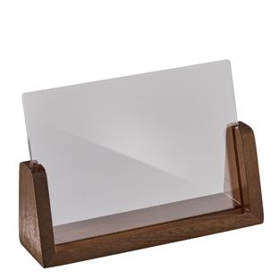 drewniany stojak na menu LignoLine poziomo | A6 | drewno orzechowe, akryl (PMMA)