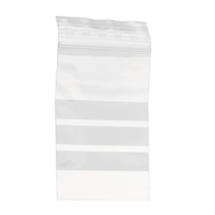Woreczki strunowe z paskiem do opisu, folia PE 70 x 100 mm | 50 µm