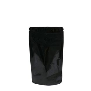 Torebki stojące, materiał PET, ALU, PE 110 x 185 mm  | czarny 