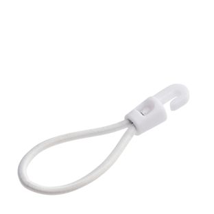 Plastikowy haczyk z gumką 90 mm | biały 
