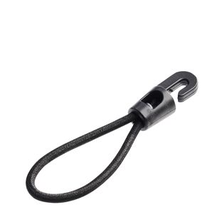 Plastikowy haczyk z gumką 90 mm | czarny 