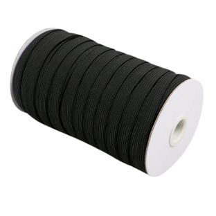 Płaski sznurek elastyczny 10 mm czarny 
