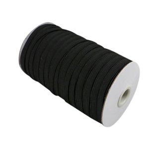 Płaski sznurek elastyczny 8 mm czarny 