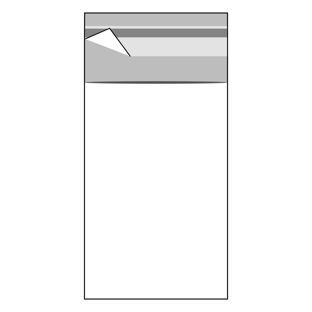 Torebki z klapką, folia OPP 60 x 120 mm