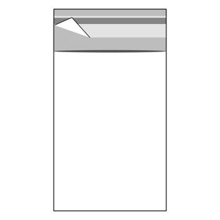 Torebki z klapką, folia OPP 70 x 100 mm
