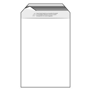 Torebki z klapką, folia PE 165 x 220 mm - recyklingu  | 50 µm