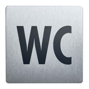 Tabliczki informacyjne, stal nierdzewna, 90 x 90 mm WC 