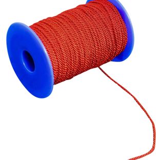 Sznurek na rolce, 2 mm x 100 m, wiskoza czerwony 
