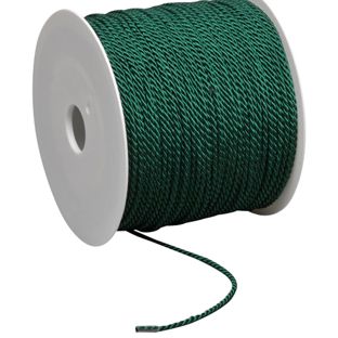 Sznurek na rolce, 2 mm x 100 m, wiskoza ciemnozielony 