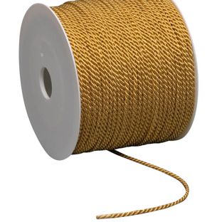 Sznurek na rolce, 2 mm x 100 m, wiskoza złoty 