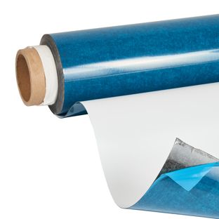 Folia żelazowa, samoprzylepna, z powierzchnią whiteboard, magnetycznie przyczepna, 1270 × 0,5 mm, rolka 10 m 