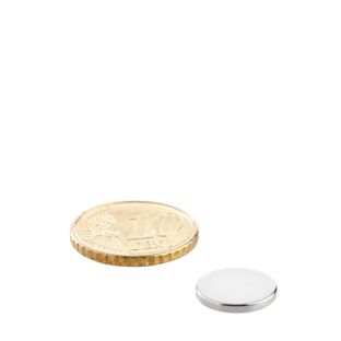 Magnesy neodymowe, krążki 12 mm x 1,5 mm | N35, osiowa (równoległe do wysokości)