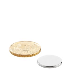 Magnesy neodymowe, krążki 15 mm x 1,5 mm | N35, osiowa (równoległe do wysokości)