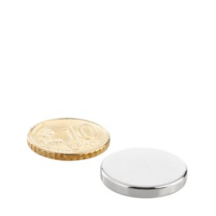 Magnesy neodymowe, krążki 20 mm x 3 mm | N35, osiowa (równoległe do wysokości)
