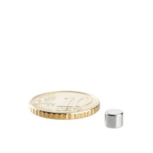 Magnesy neodymowe, krążki 5 mm x 4 mm | N35, osiowa (równoległe do wysokości)