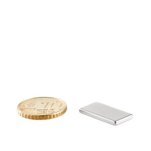 Magnesy neodymowe sztabkowe, niklowane 20 x 10 mm | 2 mm