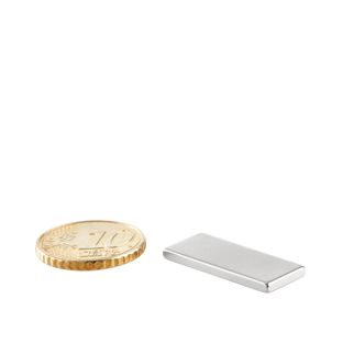 Magnesy neodymowe sztabkowe, niklowane 25 x 10 mm | 2 mm