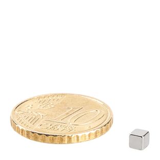 Magnesy neodymowe sześciany, niklowane 3 x 3 x 3 mm