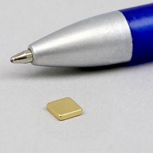 Magnesy neodymowe sztabkowe, pozłacane 5 x 5 mm | 1,2 mm