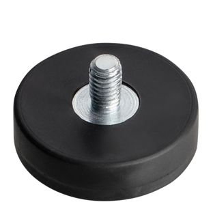 Magnesy powlekane gumą z gwintem czarny  | 22 mm | M4x6,5 mm 