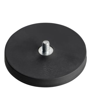 Magnesy powlekane gumą z gwintem czarny  | 43 mm | M4x6 mm 