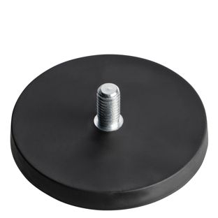 Magnesy powlekane gumą z gwintem czarny  | 66 mm | M8x15 mm 