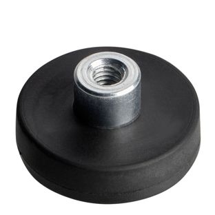Magnesy powlekane gumą z wkrętem z gniazdem czarny  | 22 mm | M4 