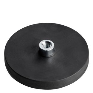 Magnesy powlekane gumą z wkrętem z gniazdem czarny  | 43 mm | M4 