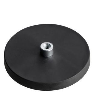 Magnesy powlekane gumą z wkrętem z gniazdem czarny  | 66 mm | M5 