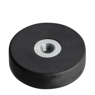 Magnesy powlekane gumą z wewnętrznym gwintem czarny  | 22 mm