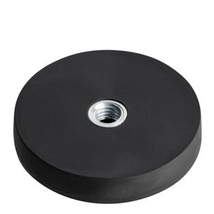Magnesy powlekane gumą z wewnętrznym gwintem czarny  | 31 mm