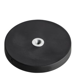 Magnesy powlekane gumą z wewnętrznym gwintem czarny  | 43 mm
