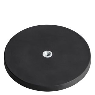 Magnesy powlekane gumą z wewnętrznym gwintem czarny  | 88 mm