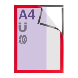 Ramka magnetyczna A4, samoprzylepna czerwony  | samoprzylepna na całej powierzchni 