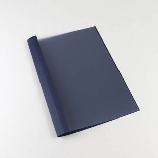 Skoroszyt oczkowy A4, tektura o strukturze lnu, 45 arkuszy, ciemnoniebieski  | 4 mm