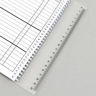 Zakładka indeksująca z linijką 20 cm, do oprawy drutowej lub spiralnej 