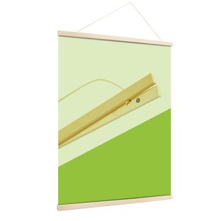 Drewniane listwy plakatowe z magnetycznym zamknięciem i sznurkiem 