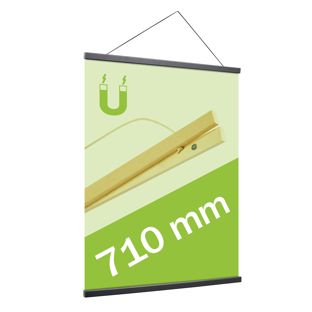 Drewniane listwy plakatowe z magnetycznym zamknięciem i sznurkiem null | 710 mm