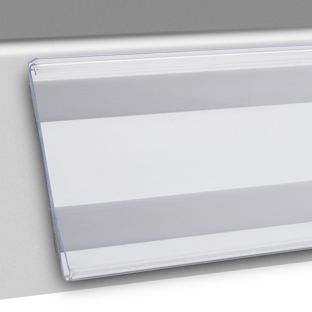 Listwy cenowe DBR, samoprzylepne, z zatrzaskiem typu C do przyklejania (taśma piankowa) | 73 mm | 1.000 mm