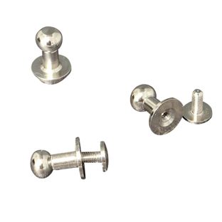 Kołki z łbem kulowym w komplecie ze śrubą, 13 mm, niklowane 
